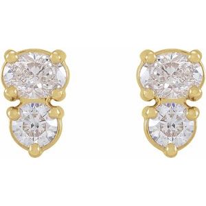Lab-Grown Diamond Two-Stone Earrings - Style 87472