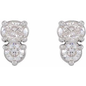 Lab-Grown Diamond Two-Stone Earrings - Style 87472