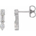 Ladies Natural Diamond Multi-Shape Bar Earrings — Platinum