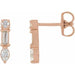 Ladies Natural Diamond Multi-Shape Bar Earrings — 14K Rose Gold