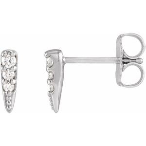 Ladies Natural Diamond Spike Earrings — Sterling Silver
