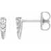 Ladies Natural Diamond Spike Earrings — Sterling Silver