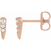 Ladies Natural Diamond Spike Earrings — 14K Rose Gold