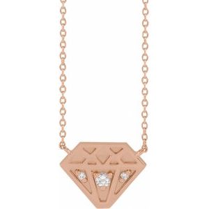 Ladies Natural Diamond Necklace (I1, G-H) — 14K Rose Gold