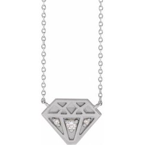 Ladies Natural Diamond Necklace (Si2-Si3, G-H) — Platinum