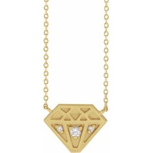 Ladies Natural Diamond Necklace (I1, G-H) — 14K Yellow Gold