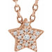 Ladies Natural Diamond Star Necklace (I1, G-H) — 14K Rose Gold