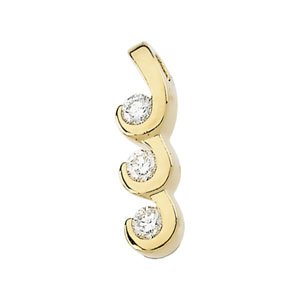 Ladies Natural Diamond Three-Stone Pendant (I1, G-H) — 14K White Gold