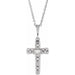 Ladies Natural Diamond Cross Necklace (Si2-Si3, Ghi) — Sterling Silver