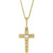 Ladies Natural Diamond Cross Necklace (Si2-Si3, Ghi) — 14K Yellow Gold