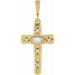 Ladies Natural Diamond Cross Pendant (Si2-Si3, Ghi) — 14K Yellow Gold