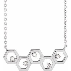 Ladies Natural Diamond Honeycomb Necklace (Si2-Si3, G-H) — Platinum