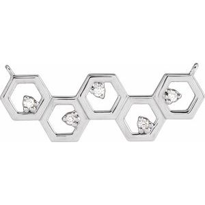 Ladies Natural Diamond Honeycomb Necklace Center (I1, G-H) — Platinum