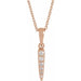 Ladies Natural Diamond Spike Necklace (I1, G-H) — 14K Rose Gold