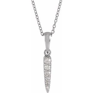 Ladies Natural Diamond Spike Necklace (I1, G-H) — 14K White Gold