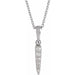 Ladies Natural Diamond Spike Necklace (I1, G-H) — 14K White Gold