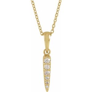 Ladies Natural Diamond Spike Necklace (I1, G-H) — 14K Yellow Gold