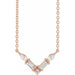 Ladies Natural Diamond V Necklace (Si2-Si3, Ghi) — 14K Rose Gold