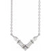 Ladies Natural Diamond V Necklace (Si2-Si3, Ghi) — 14K White Gold