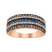 LADIES BAND 1.00CT ROUND/BLUE DIAMOND/DARK BROWN DIAMOND 14K ROSE GOLD