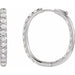 Ladies Natural Diamond Inside-Outside Hinged 28.3 mm Hoop Earrings (I1, G-H) — 14K White Gold