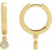 Ladies Natural Diamond Hinged Hoop Earrings — 14K Yellow Gold