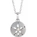 Ladies Natural Diamond Sand Dollar Necklace (I1, G-H) — Sterling Silver