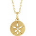 Ladies Natural Diamond Sand Dollar Necklace (I1, G-H) — 14K Yellow Gold