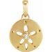 Ladies Natural Diamond Sand Dollar Pendant (I1, G-H) — 14K Yellow Gold