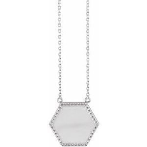 Ladies Natural Diamond Hexagon Necklace (Si2-Si3, G-H) — Platinum