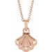 Ladies Natural Diamond Seashell Necklace (I1, G-H) — 14K Rose Gold