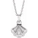 Ladies Natural Diamond Seashell Necklace (I1, G-H) — 14K White Gold