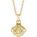 Ladies Natural Diamond Seashell Necklace (I1, G-H) — 14K Yellow Gold