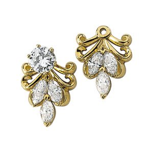 Ladies Diamond Earring Jackets — 14K Yellow Gold