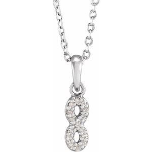 Ladies Natural Diamond Petite Infinity Necklace (Si2-Si3, G-H) — Platinum