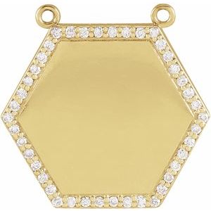 Ladies Natural Diamond Hexagon Necklace Center (I1, G-H) — 14K Yellow Gold