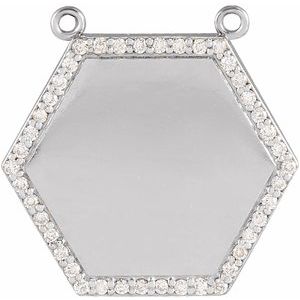 Ladies Natural Diamond Hexagon Necklace Center (I1, G-H) — 14K White Gold