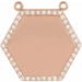 Ladies Natural Diamond Hexagon Necklace Center (I1, G-H) — 14K Rose Gold