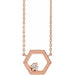 Ladies Natural Diamond Honeycomb Necklace (I1, G-H) — 14K Rose Gold