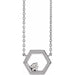 Ladies Natural Diamond Honeycomb Necklace (I1, G-H) — Sterling Silver