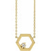 Ladies Natural Diamond Honeycomb Necklace (I1, G-H) — 14K Yellow Gold