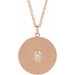 Ladies Natural Diamond Disc Necklace (I1, Ghi) — 14K Rose Gold