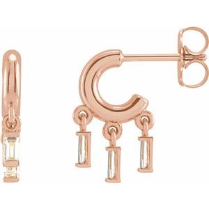 Ladies Natural Diamond Fringe Hoop Earrings (SI2-SI3, GHI) — 14K Rose Gold