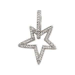 Ladies Natural Diamond Star Pendant (I1, G-H) — 14K White Gold