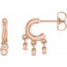 Ladies Natural Diamond Fringe Hoop Earrings (I1, G-H) — 14K Rose Gold