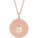 Ladies Natural Diamond Disc Necklace (Si2-Si3, Ghi) — 14K Rose Gold