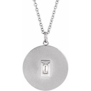Ladies Natural Diamond Disc Necklace (Si2-Si3, Ghi) — Platinum