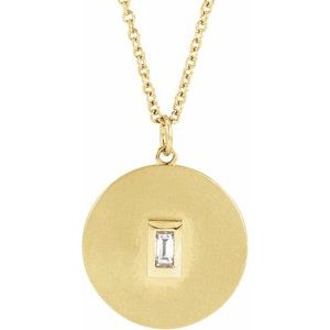 Ladies Natural Diamond Disc Necklace (Si2-Si3, Ghi) — 14K Yellow Gold
