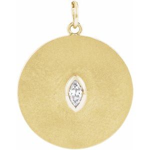 Ladies Diamond Disc Pendant (I1, Ghi) — 14K Yellow Gold