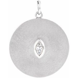 Ladies Diamond Disc Pendant (Si2-Si3, Ghi) — Platinum